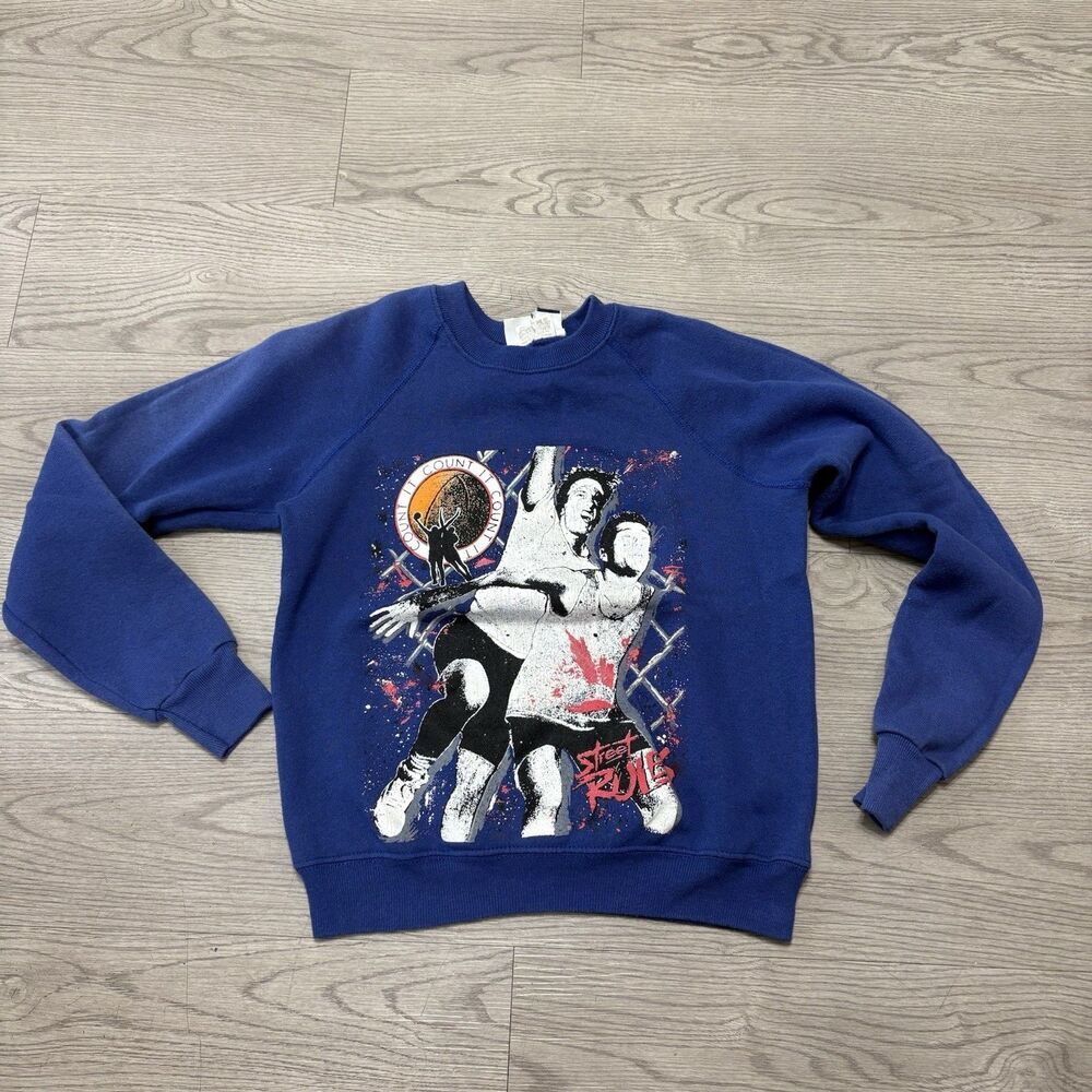Vintage Sweatshirt YL Crewneck Graphic Basketball “Street Rules” 1990s